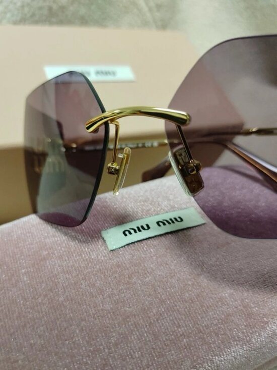 Miu Miu Women\'s Purple Gradient Rimless Sunglasses main image 6